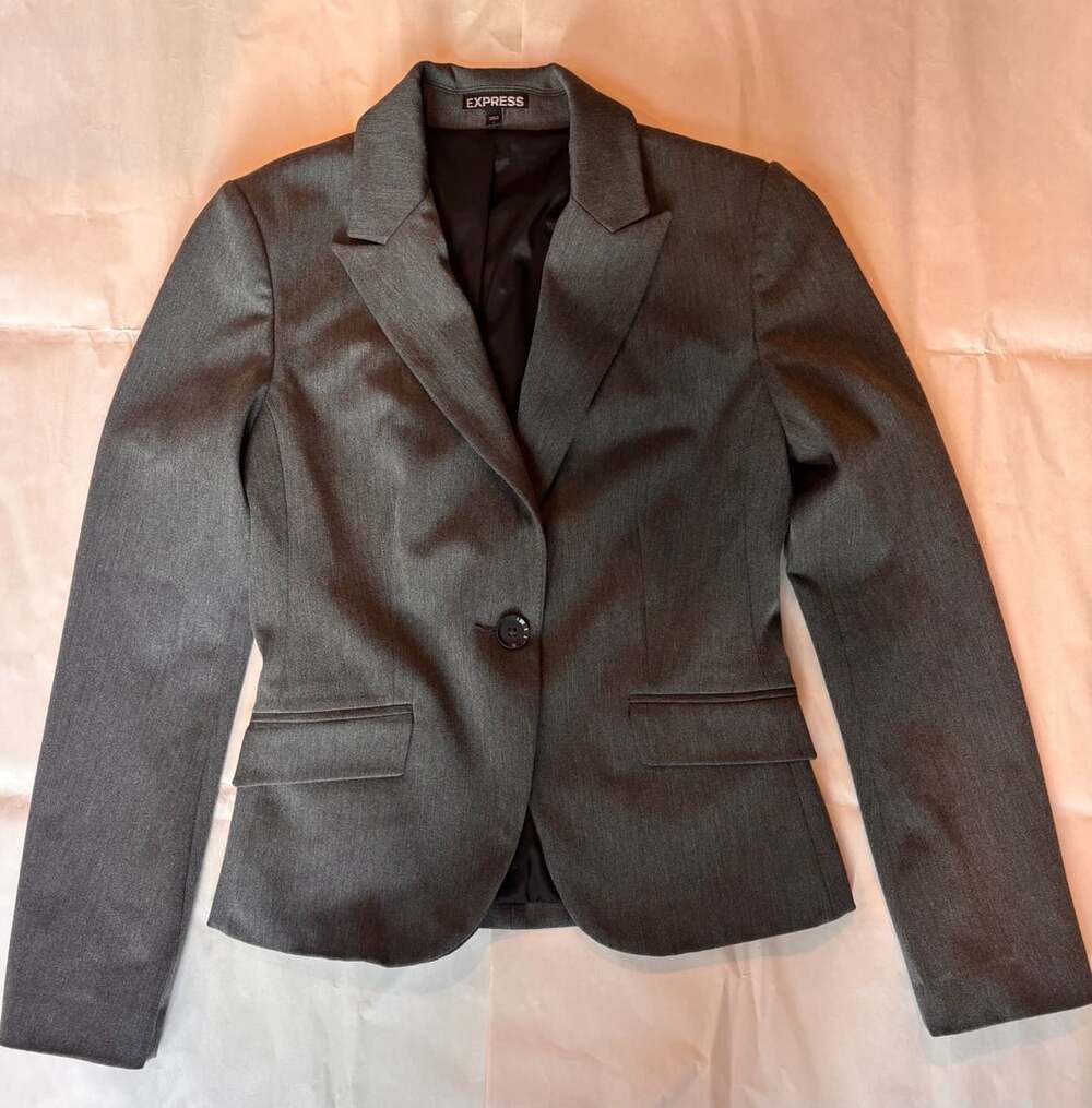 Express Gray Single Button Blazer Jacket Size 2